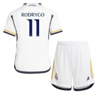 Dětský Fotbalový dres Real Madrid Rodrygo Goes #11 2023-24 Domácí Krátký Rukáv (+ trenýrky)